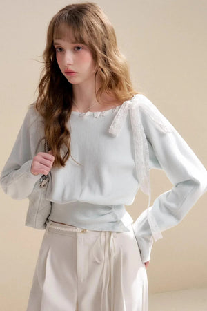 Romantic Lace Off-Shoulder Knit Sweater