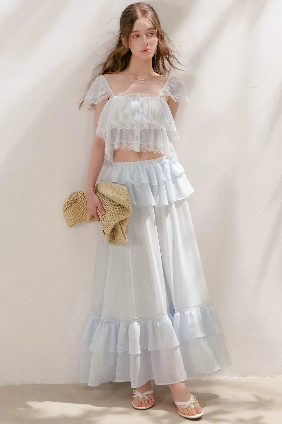Romantic Lace Ruffle Skirt Set-Up
