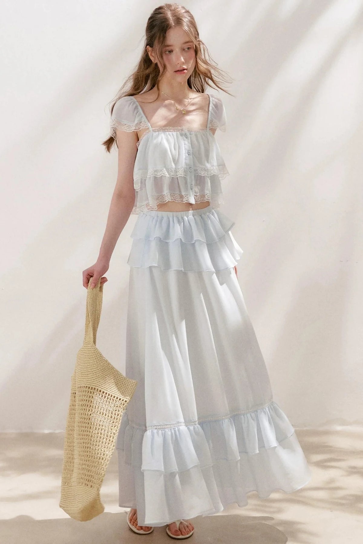 Romantic Lace Ruffle Skirt Set-Up