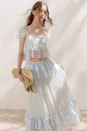 Romantic Lace Ruffle Skirt Set-Up