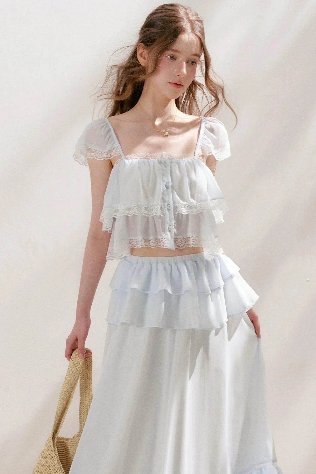 Romantic Lace Ruffle Skirt Set-Up