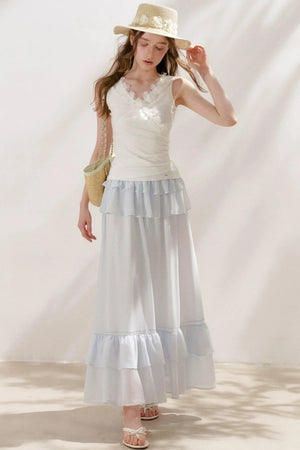 Romantic Lace Ruffle Skirt Set-Up