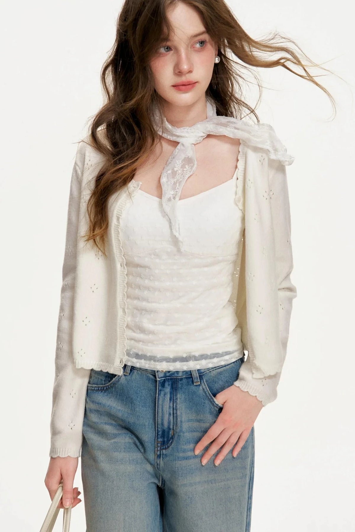 Romantic Lace Sheer Knitted Vest