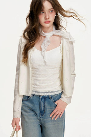 Romantic Lace Sheer Knitted Vest