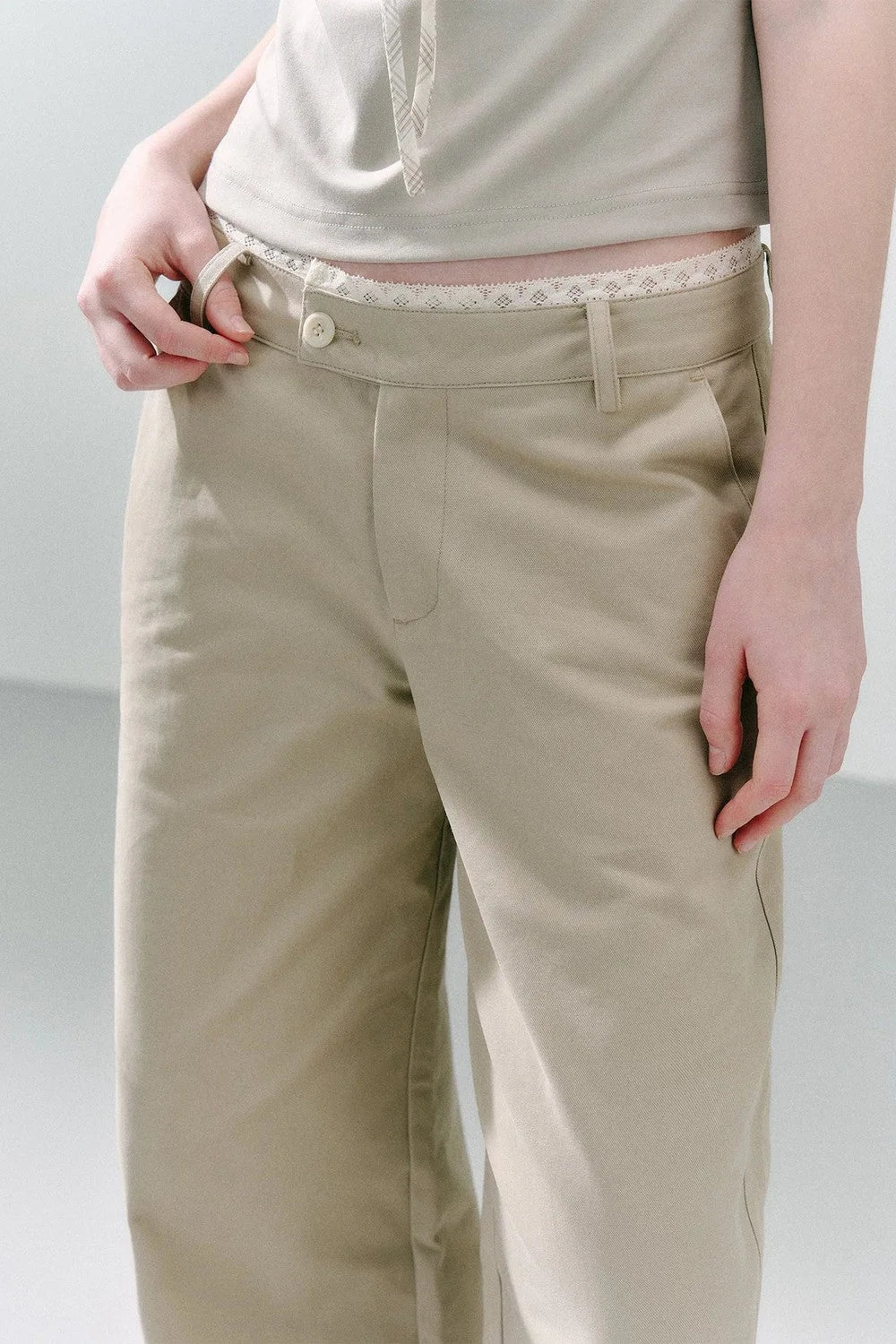 Romantic Lace Trim Pants