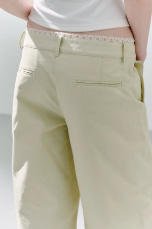 Romantic Lace Trim Pants