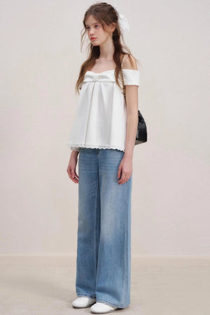 Romantic Lace Wide-Leg Jeans