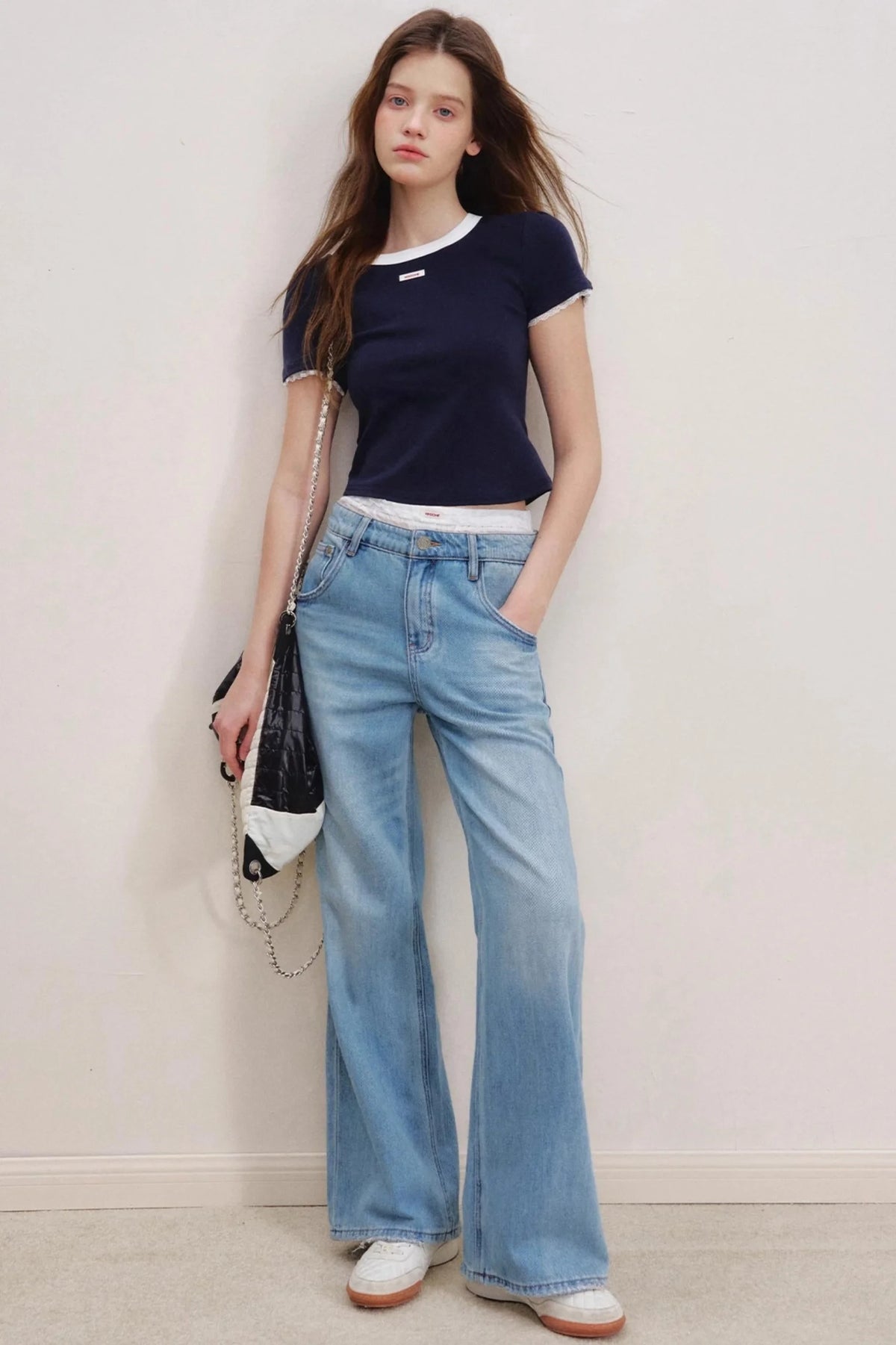 Romantic Lace Wide-Leg Jeans