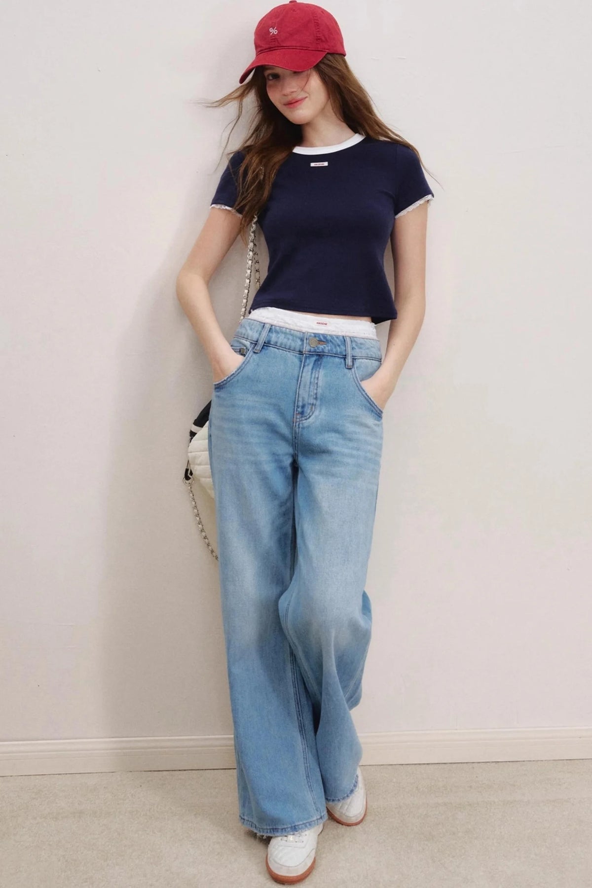 Romantic Lace Wide-Leg Jeans