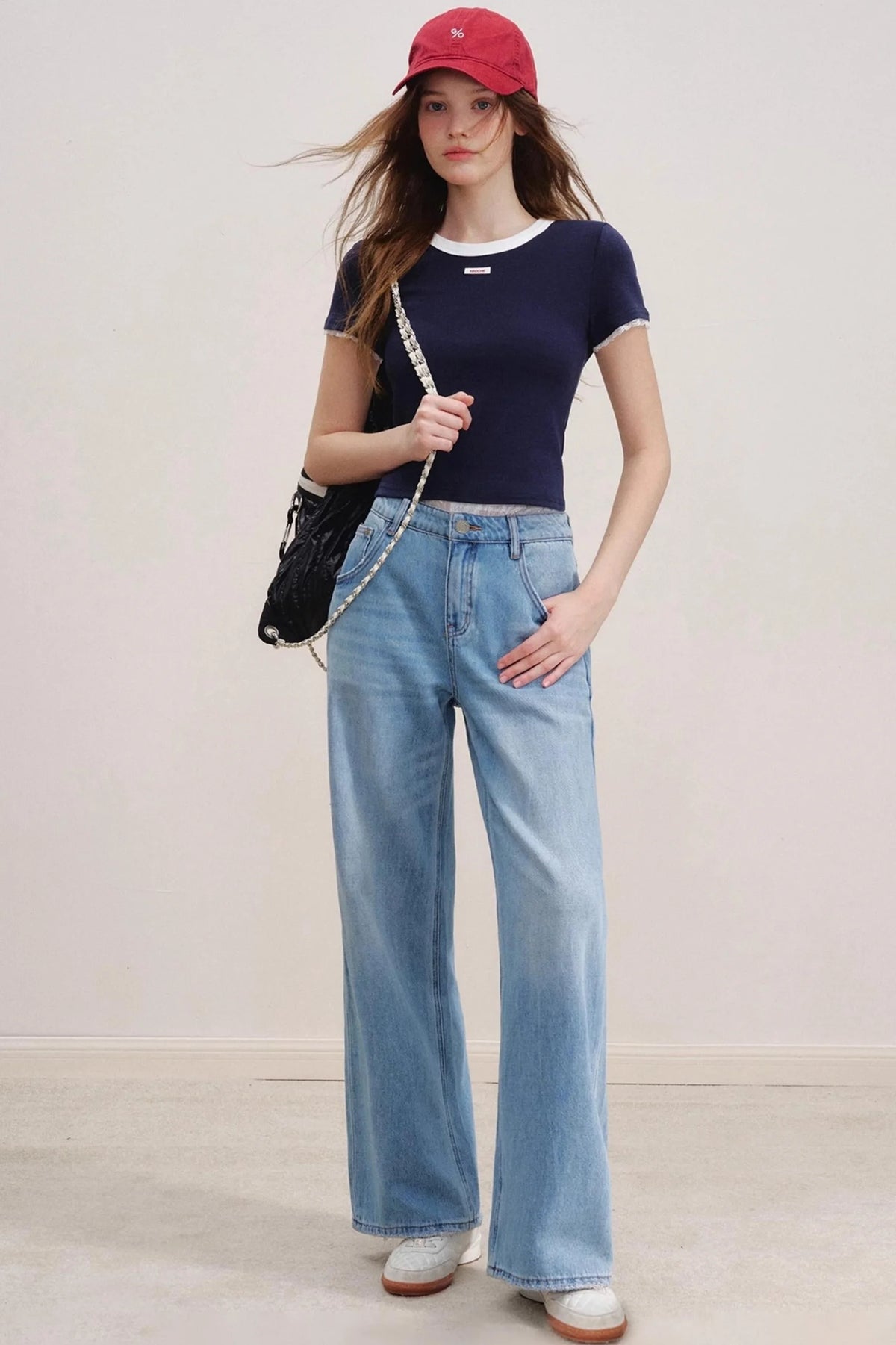 Romantic Lace Wide-Leg Jeans