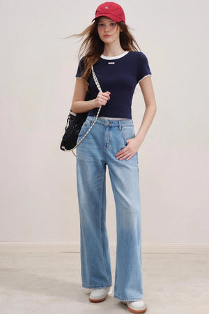 Romantic Lace Wide-Leg Jeans