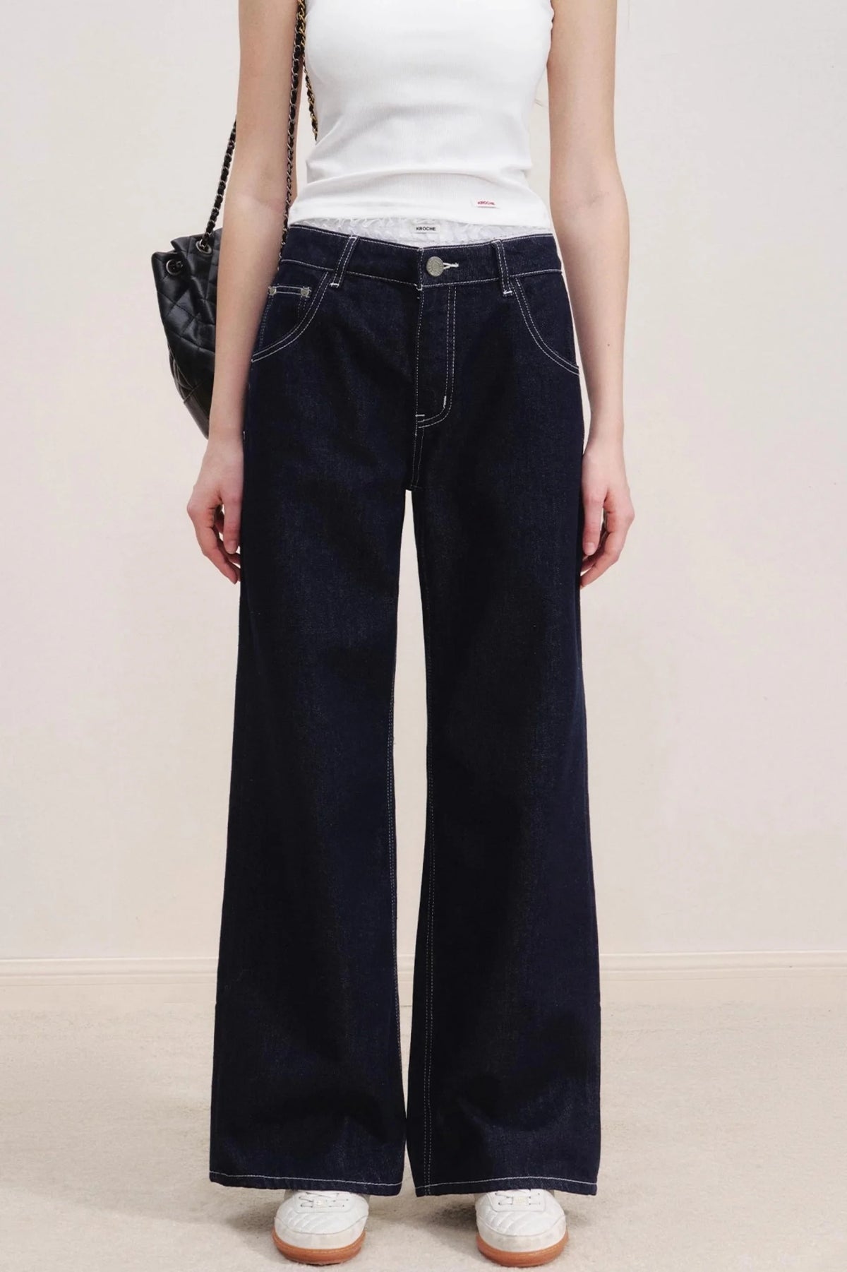 Romantic Lace Wide-Leg Jeans
