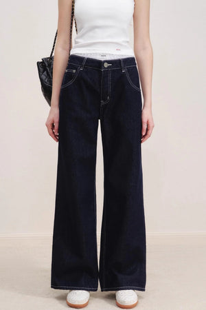Romantic Lace Wide-Leg Jeans