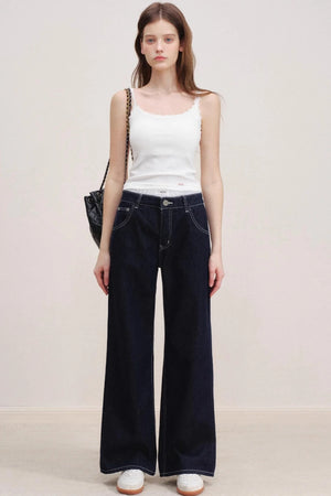 Romantic Lace Wide-Leg Jeans