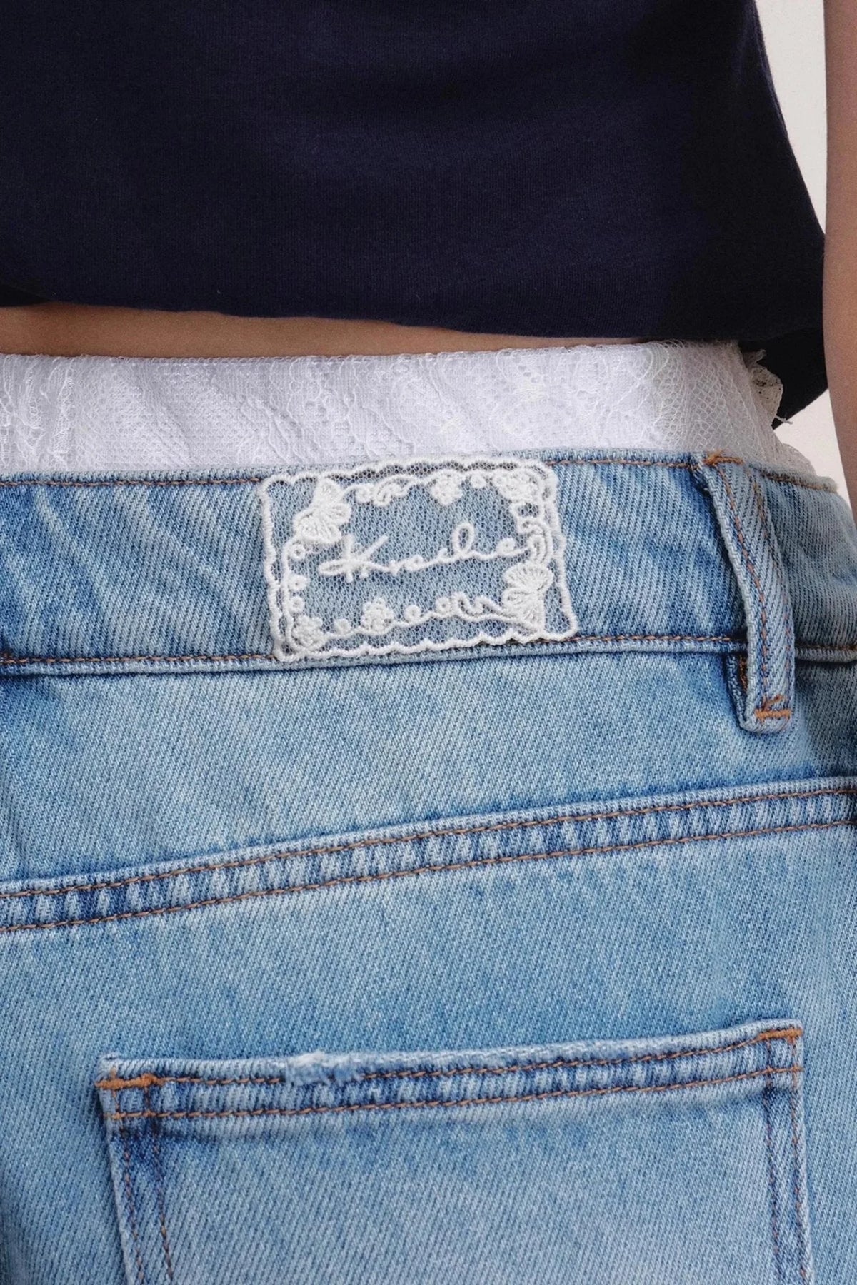 Romantic Lace Wide-Leg Jeans