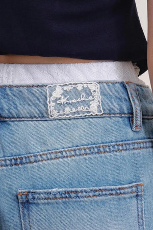 Romantic Lace Wide-Leg Jeans