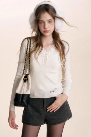 Romantic Lace Wool Cardigan