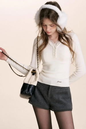 Romantic Lace Wool Cardigan