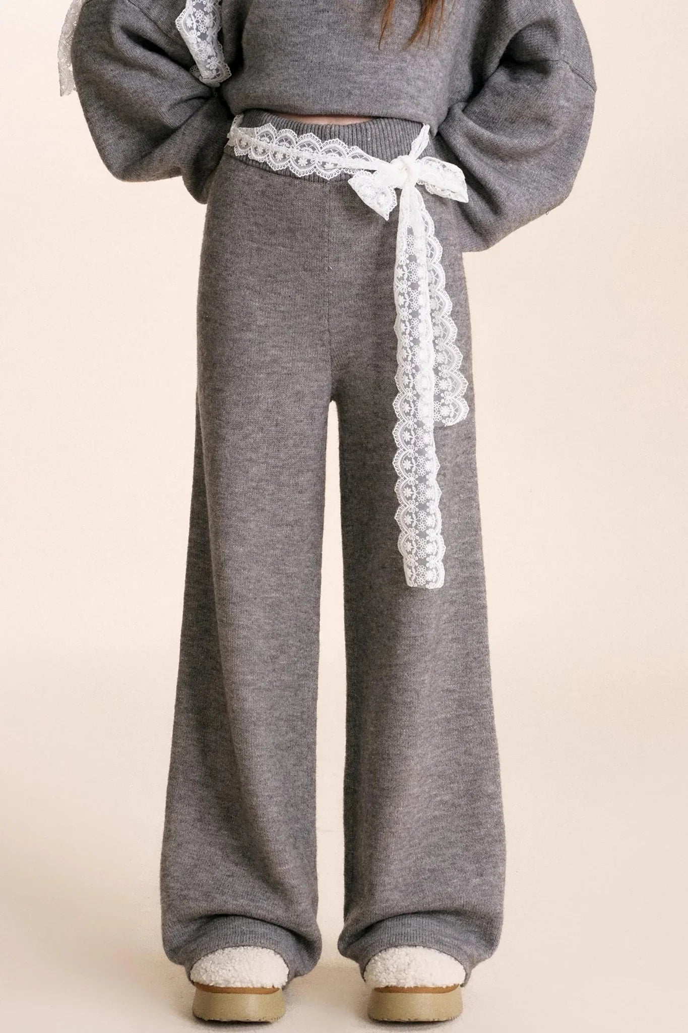 Romantic Lace Wool Sweater Set-Up