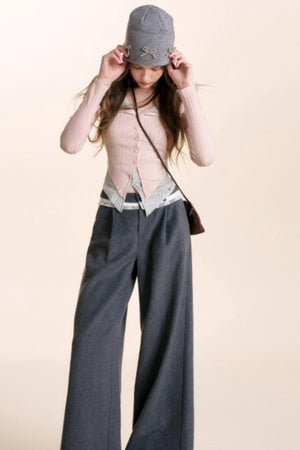 Romantic Lace Woolen Pants