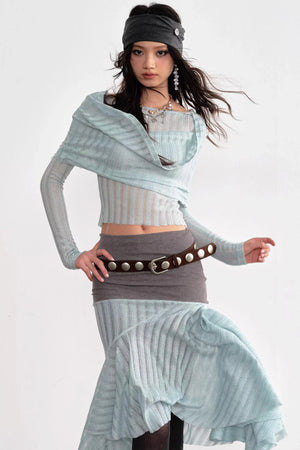 Romantic Mint Drapey Top Set-Up