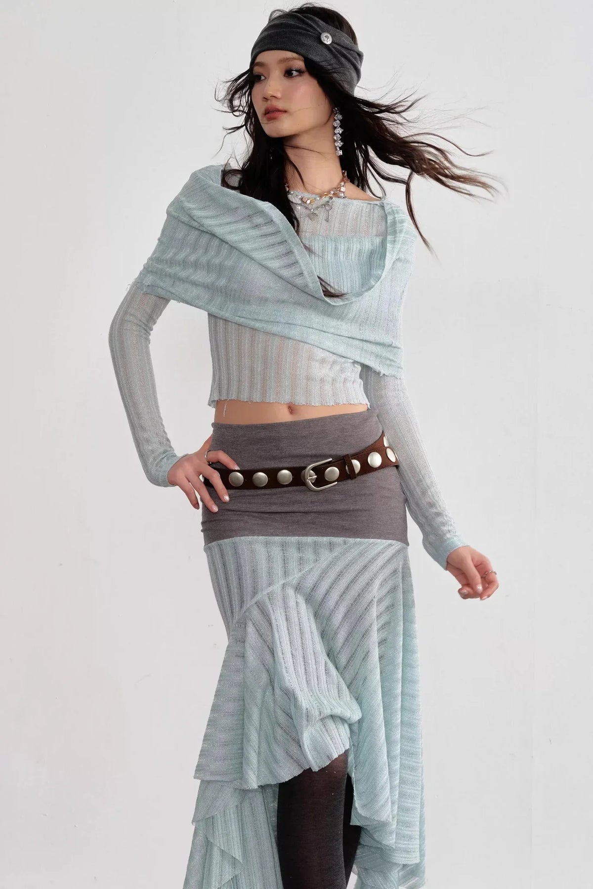 Romantic Mint Drapey Top Set-Up