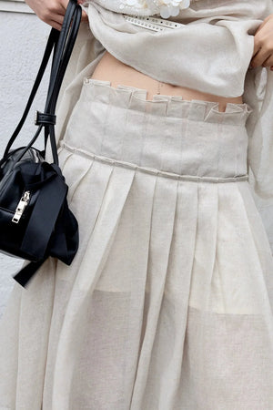 Romantic Peach Sequin Halter Two-Piece Set-Up