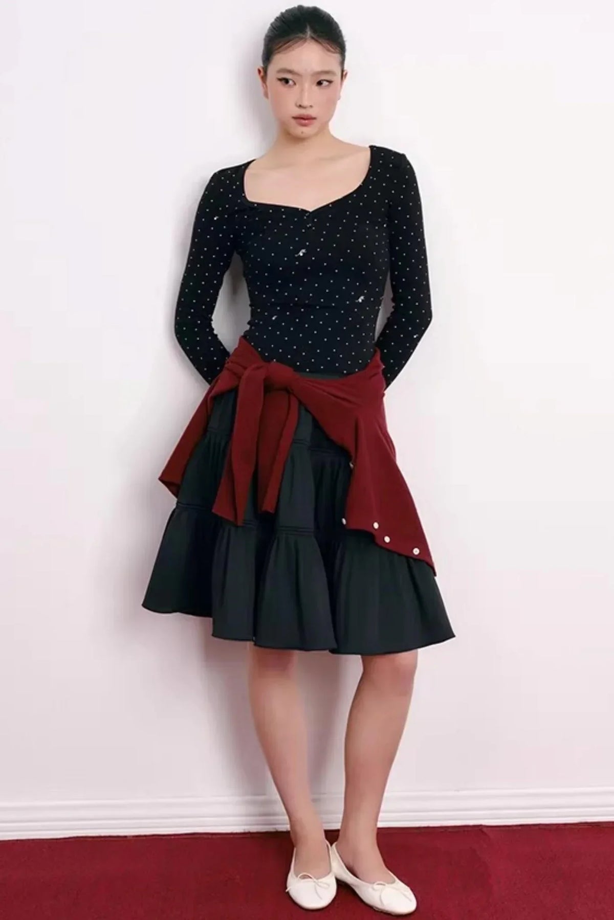 Romantic Pleated Flower Bud Skirt
