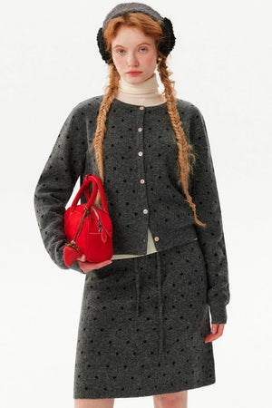 Romantic Polka Dot Cardigan Set-Up
