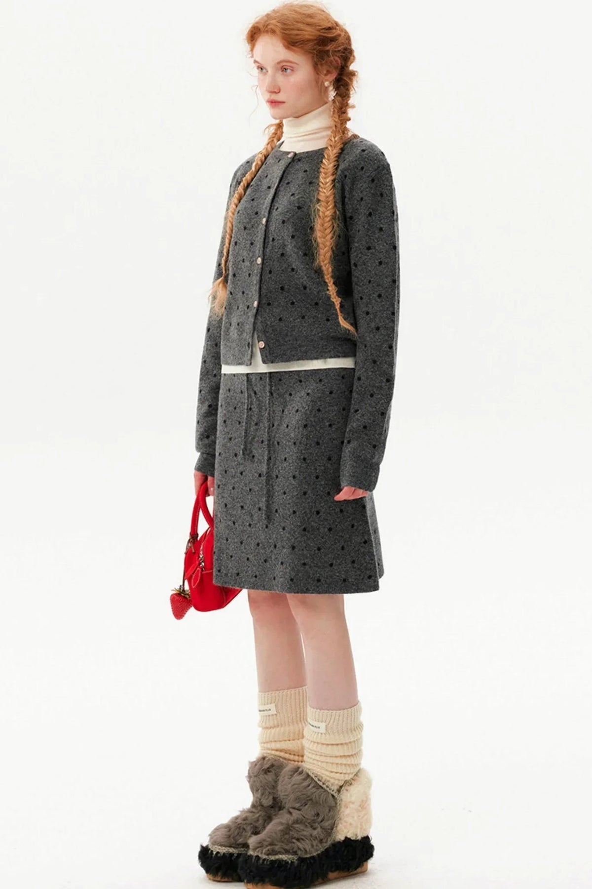 Romantic Polka Dot Cardigan Set-Up