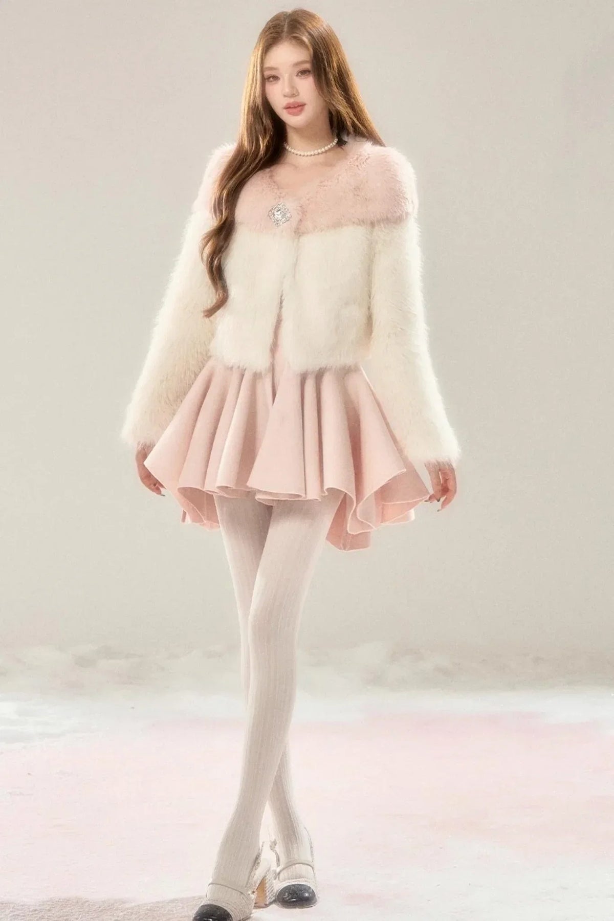 Romantic Sweetheart Woolen Dress Set-Up
