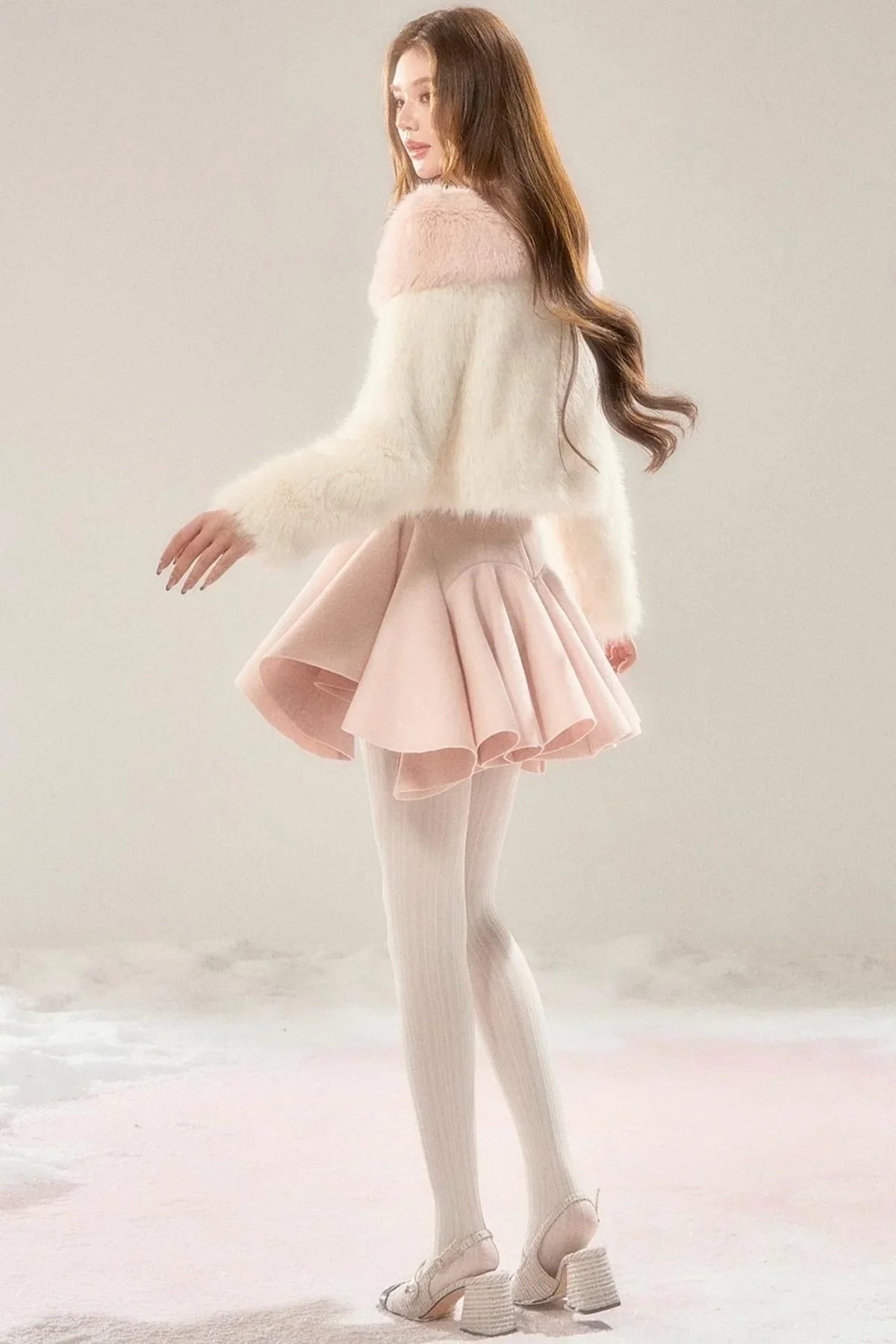 Romantic Sweetheart Woolen Dress Set-Up