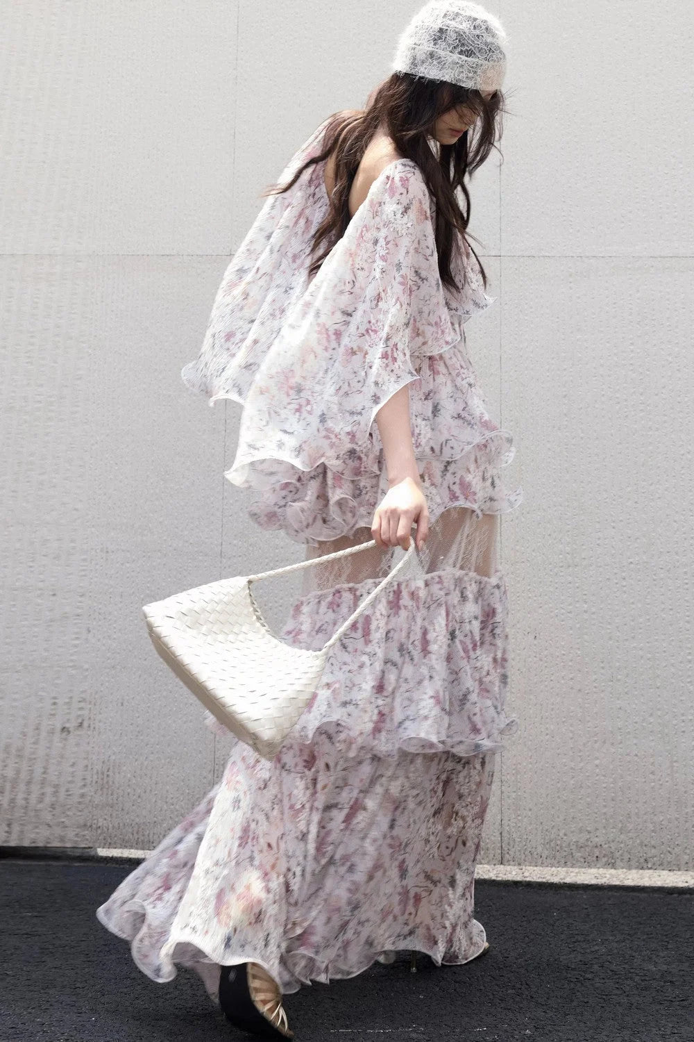 Romantic Two-Piece Floral 3D Ruffle Skirt Set-Up