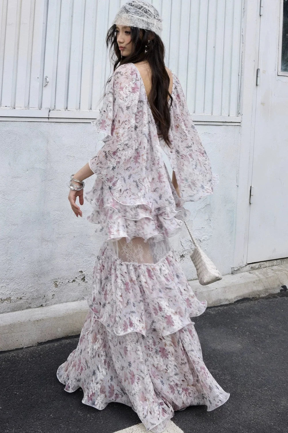 Romantic Two-Piece Floral 3D Ruffle Skirt Set-Up
