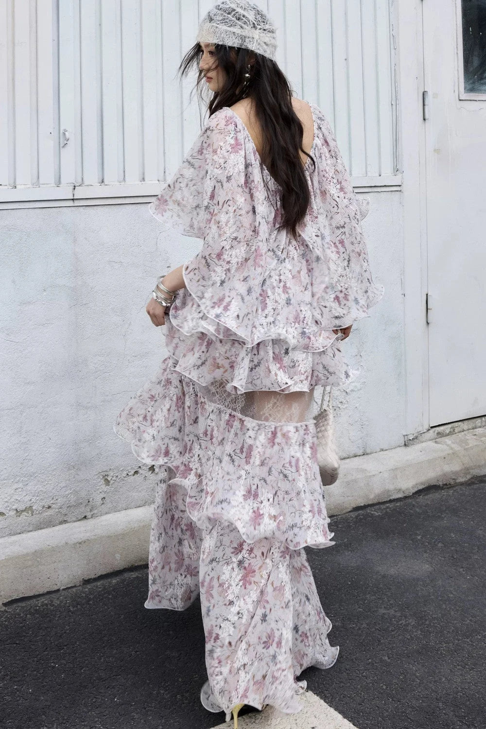 Romantic Two-Piece Floral 3D Ruffle Skirt Set-Up