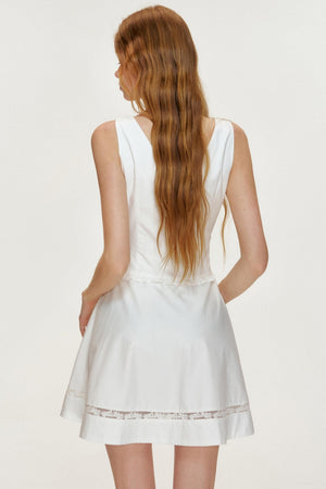 Romantic V-Neck Tencel Dress With Base Top Set-Up