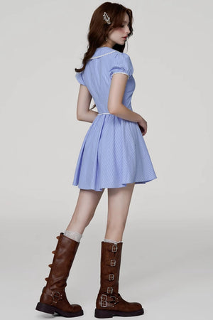Rose Bubble Sleeve Dress
