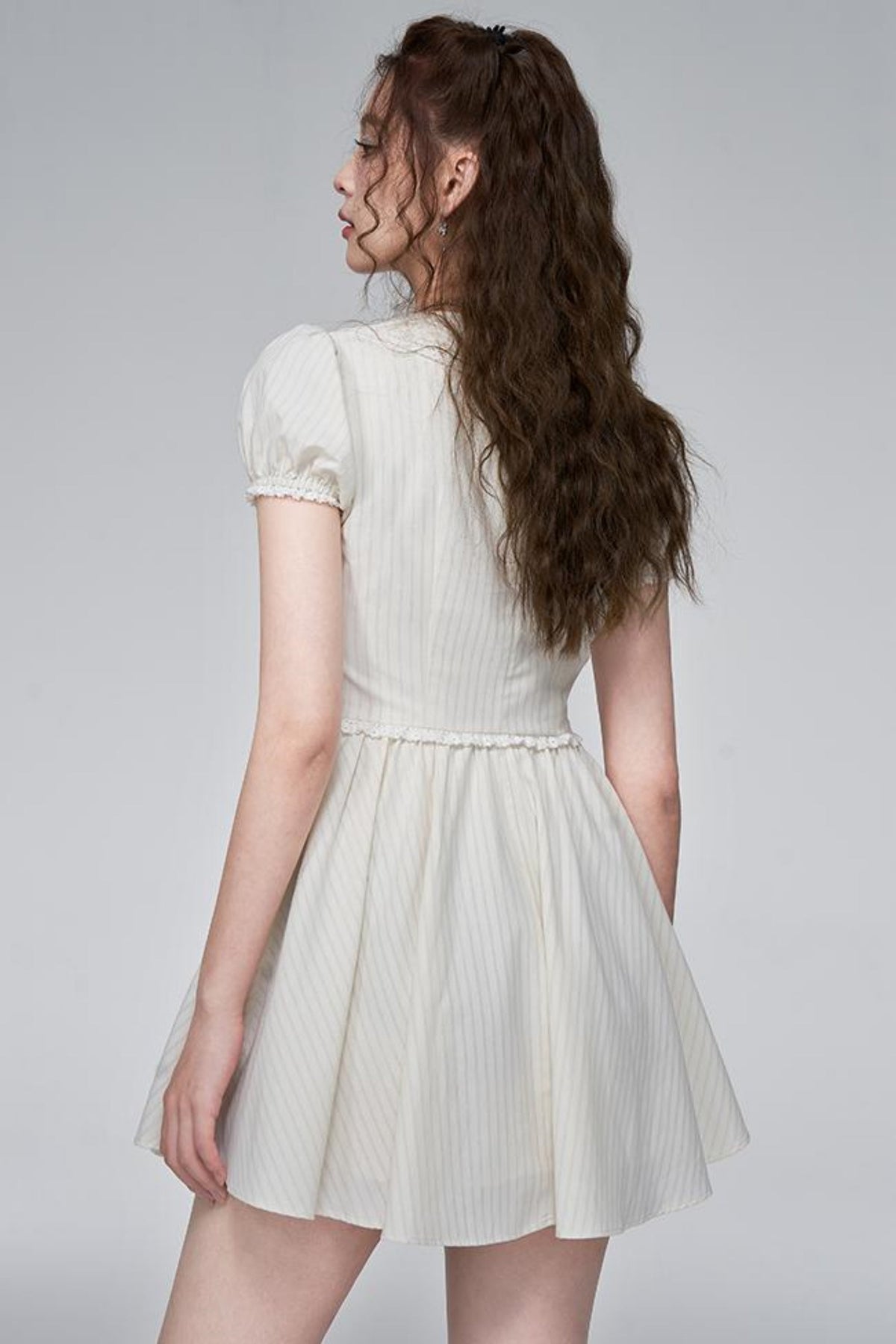 Rose Bubble Sleeve Dress