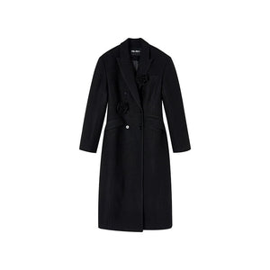 Rose collar woolen coat