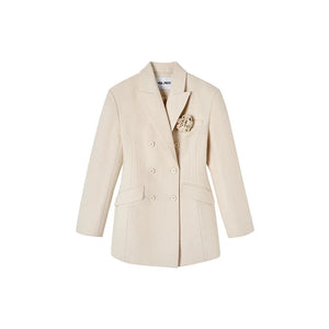 Rose collar woolen coat