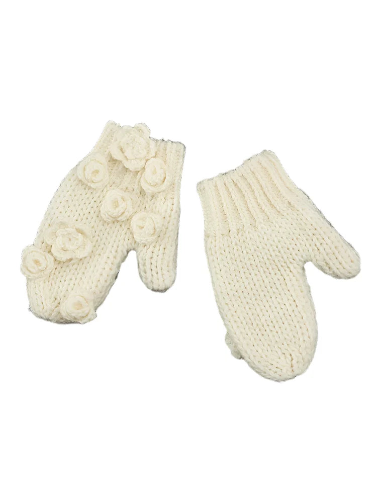 Rose Crochet Warm Gloves