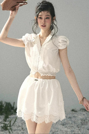 Rose Lace Reversible Two-Piece Set-Up