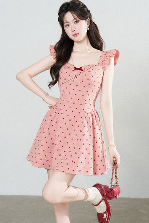 Rose Pink Polka Dot Dress