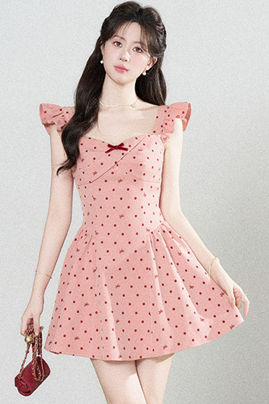 Rose Pink Polka Dot Dress