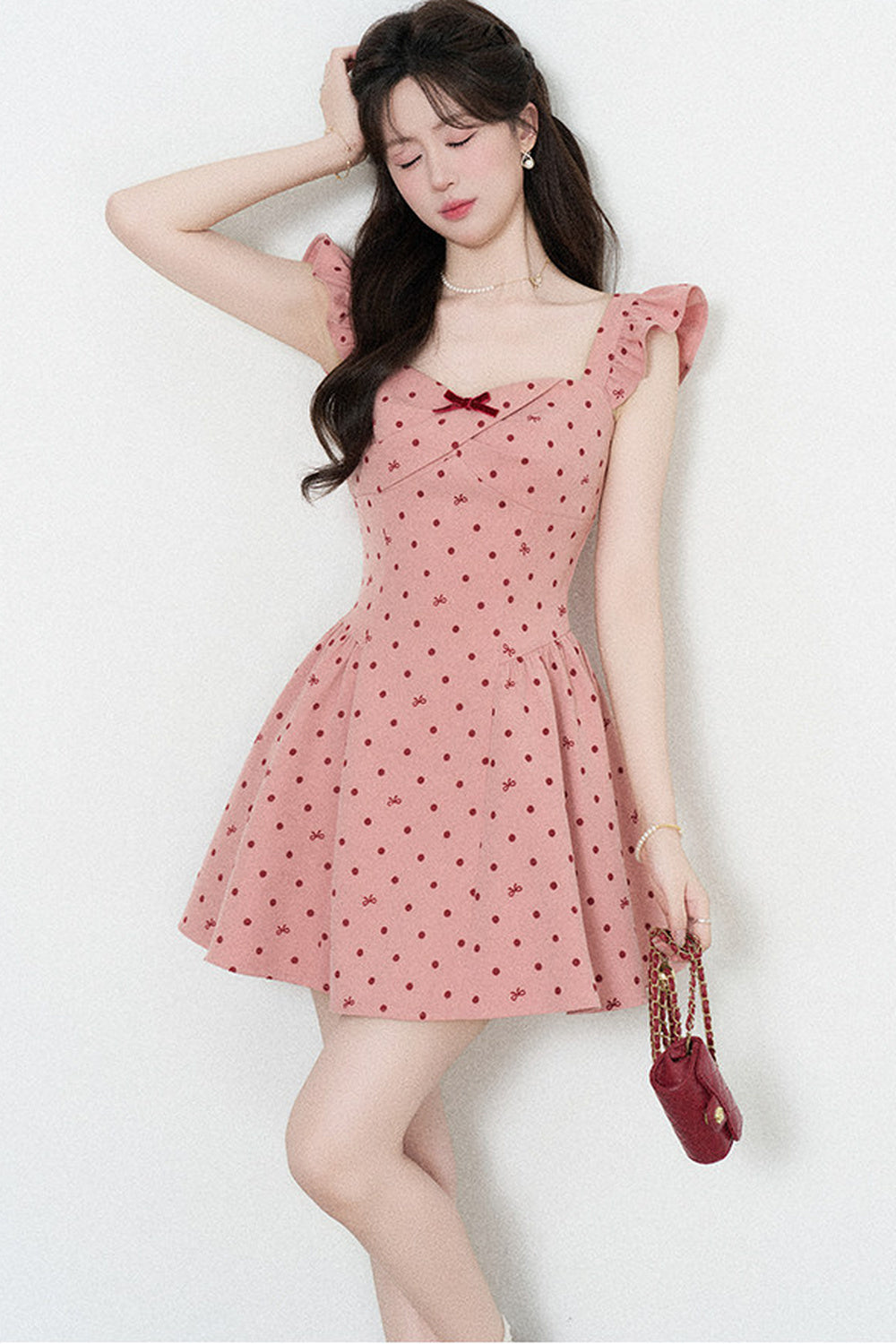 Rose Pink Polka Dot Dress