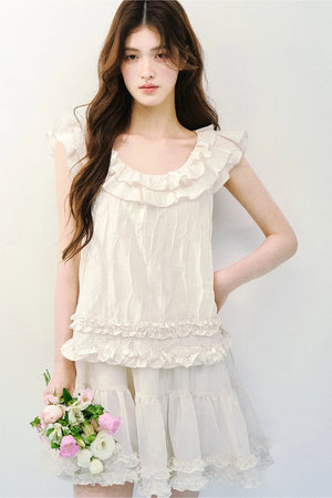 Rose Ruffled A-Line Dress