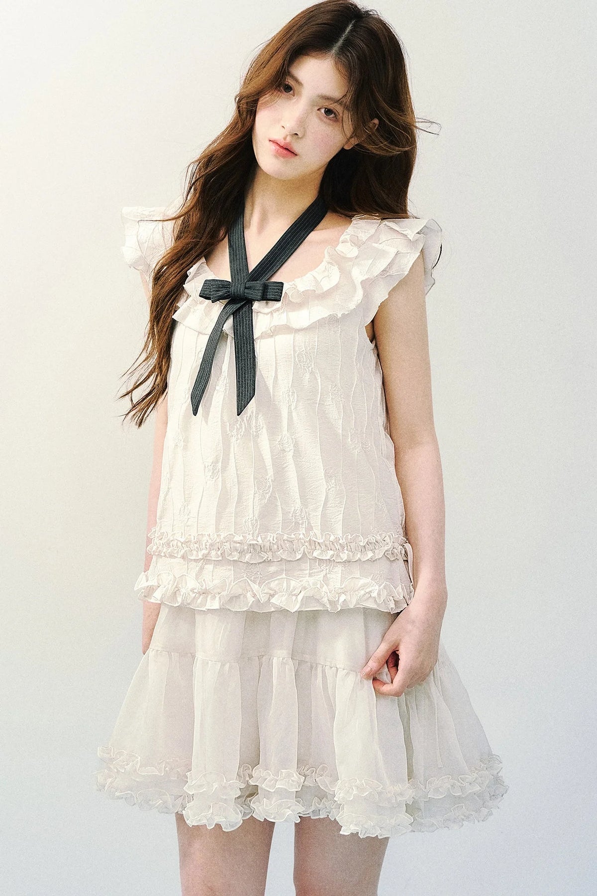 Rose Ruffled A-Line Dress
