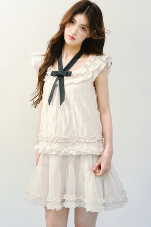 Rose Ruffled A-Line Dress