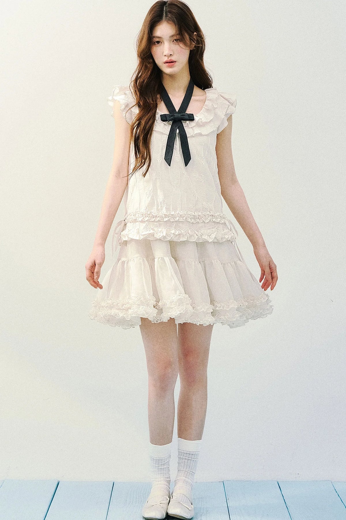 Rose Ruffled A-Line Dress