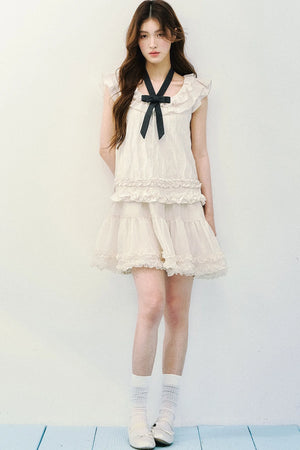 Rose Ruffled A-Line Dress